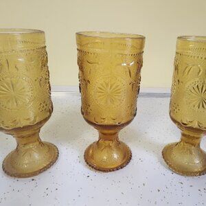 Vintage Brockway Glass American Concord Anchor Drinking Glasses- Set of 3